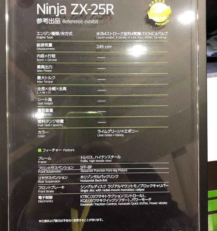 spesifikasi ninja zx 25r